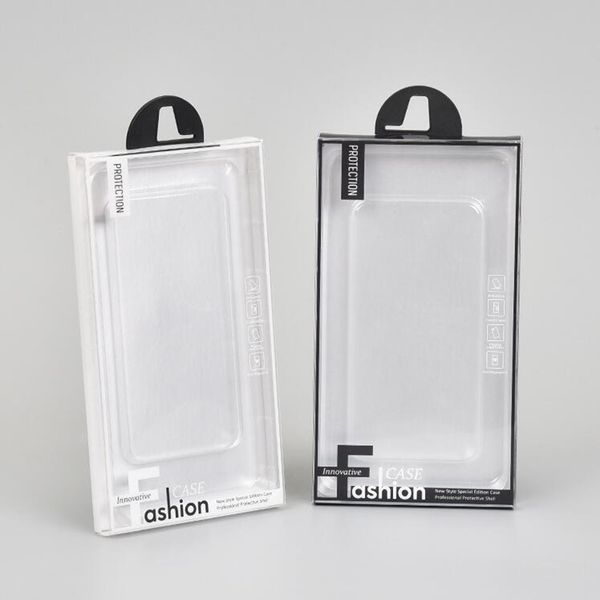 Scatola di imballaggio in blister in PVC bianco nero trasparente con vassoio interno per Iphone 13 11 Pro XS Max 8 S20 S10 S9 Custodia per telefono