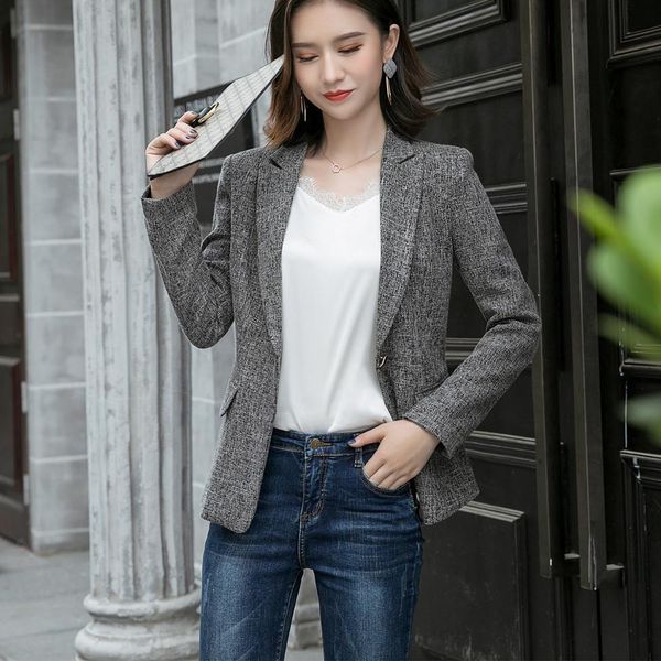 

suit suit blue orange women blazer business jackets wear 2021 elegant sleeve complete plus size 4xl jacket for office ladies, White;black