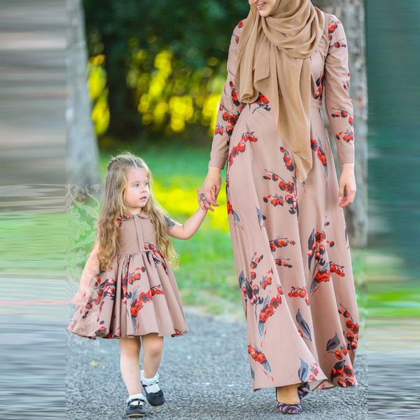 

pink girls abaya enfant dubai hijab muslim dress for women kids saudi turkish islamic clothing kaftans caftan robe islam kleding, Red