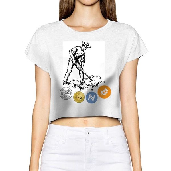

men's t-shirts women's cryptocurrency miner leak navel t-shirt aesthetic clothes print funny tee 100% cotton, White;black