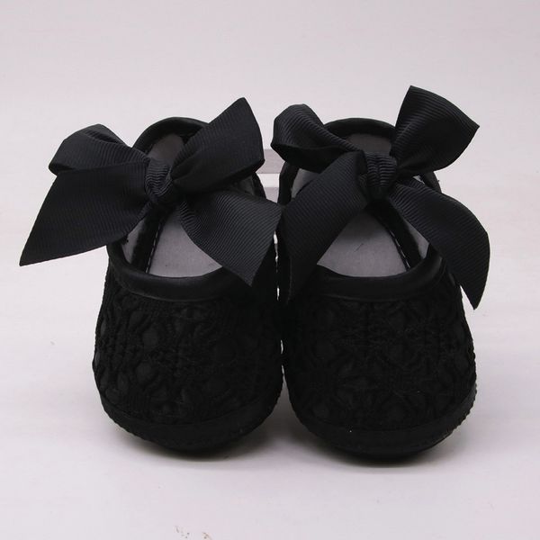 

newborn baby girls soft shoes soft soled non-slip bowknot footwear crib shoes baby schoentjes sapatos menina first walkers, Black;grey