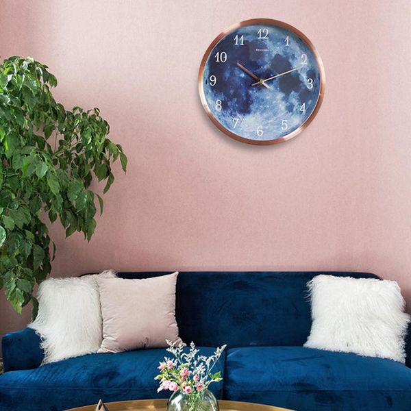 

wall clocks 12 inch luminous clock silent light in dark night nordic fashion non ticking home decoration living room