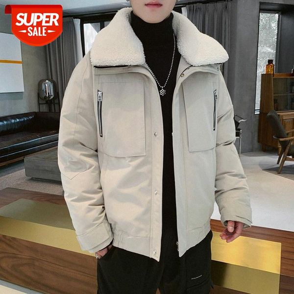 

quality inspected cotton-padded jacket, trendy padded tooling, thick down men's clothing d #eb8j, Black;brown