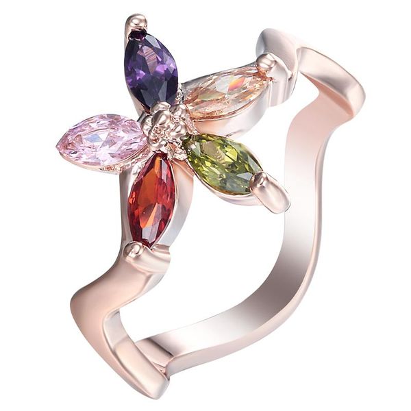 

wedding rings hainon silver color elegant wave colorful vintage cz zircon jewelry gift luxury promise, Slivery;golden