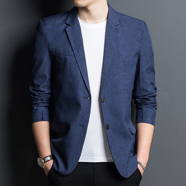 

casual 2021 autumn slim men's suit single wtern coat men's bus, White;black