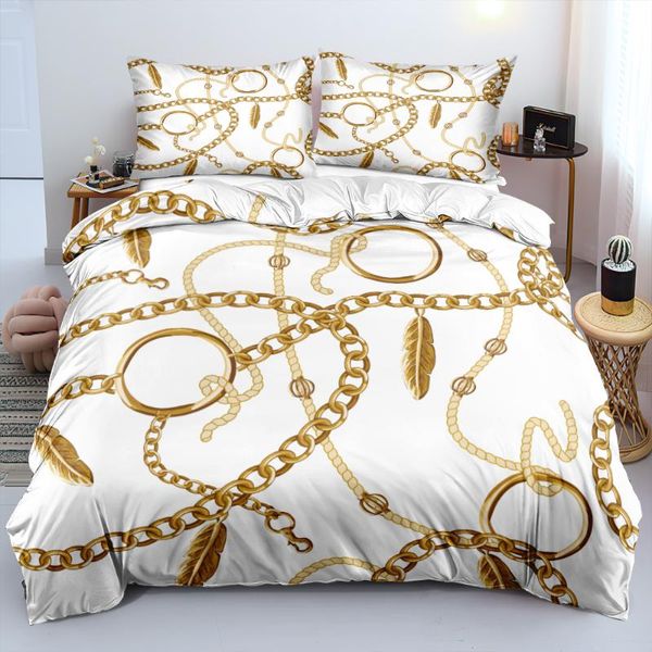 

bedding sets 3d white bedclothes custom design modern quilt cover baroque comforter cases pillow sham king  super twin size