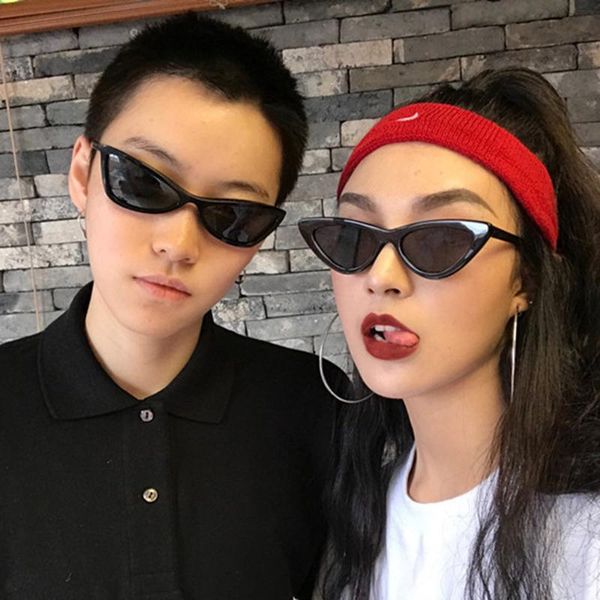 

sunglasses 2021 women cat eye sun glasses small size female black gray red uv400 brand designer fashion vintage ladies, White;black