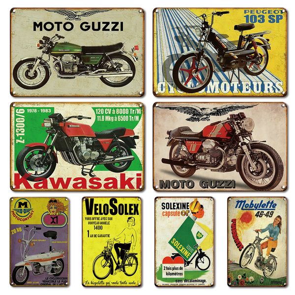 

japanese motorcycle metal tin sign vintage racing motor poster metal plate retro art iron painting wall stickers house decor