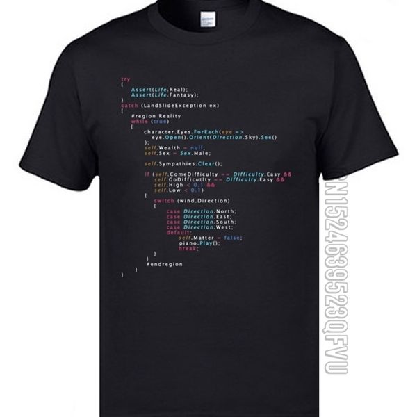 Código colorido Programação JS Homens Camisetas Engenheiro Sênior Engineer Scjp Programador 100% Algodão Camisetas Workday 210409