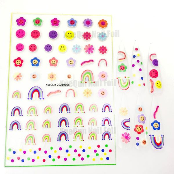 

gift wrap xuequn-20219106rainbow flower nail sticker