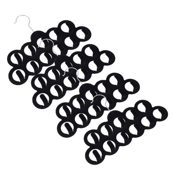 

hangers & racks 4pcs 11 hooks scarf tie display belt storage (black)