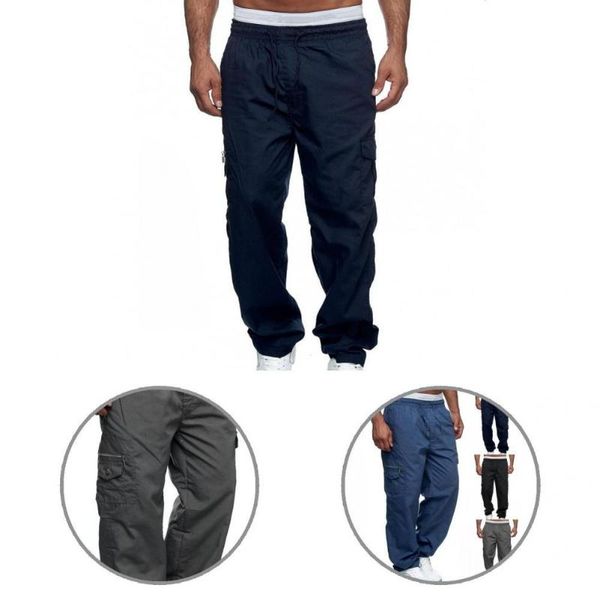 

men's pants trendy sweatpants thin loose smooth men autumn male trousers, Black