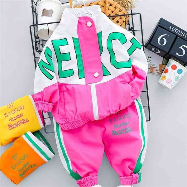 Kids Boys Casual Roupas Conjuntos Outono Crianças Carta Imprimir Outfits Bebê Boy Ternos Cute Active Tracksuits 210429