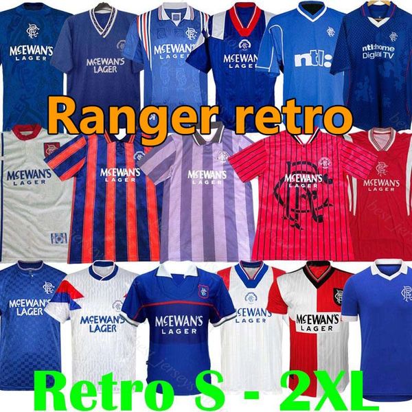 

glasgow rangers retro soccer jersey gascoigne laudru 1982 84 87 90 92 93 94 95 96 97 99 2001 02 03 08 vintage classic footbal, Black;yellow