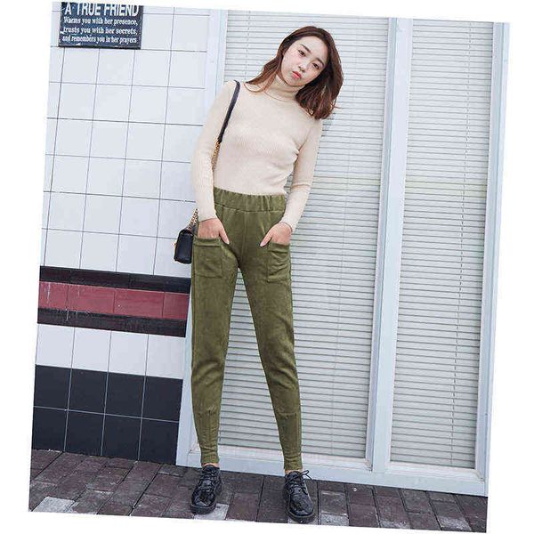 

women's leggings 2022 autumn winter warm deer veet sports straight pant's casual pants high waist, Black