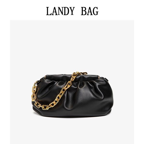 

wholesale fold cloud bag women's bag 2021 leather thick chain slanting across hand soft dumplings wan woven crossbody bag