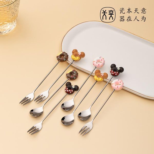 

forks kichen accessories cake fork decor children and spoon fruit set