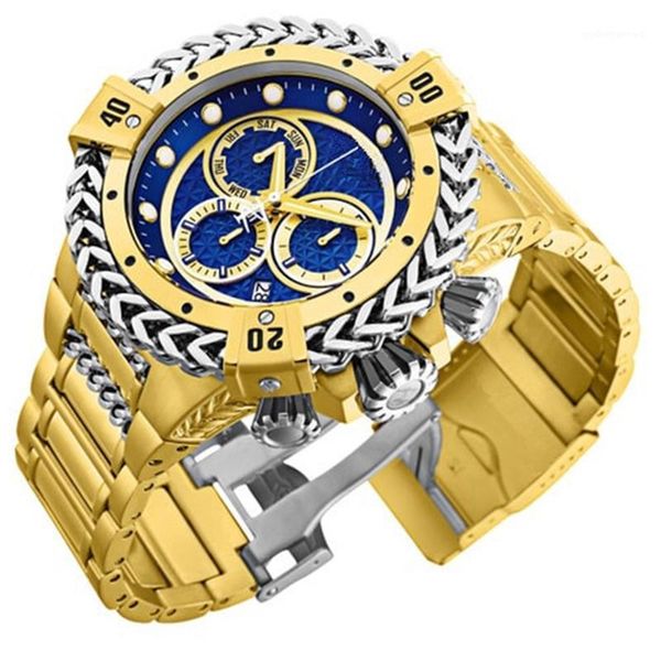 

swiss watch casual stainless steel band mens wristwatch fashion large dial quartz watches for men with box wristwatches, Slivery;brown