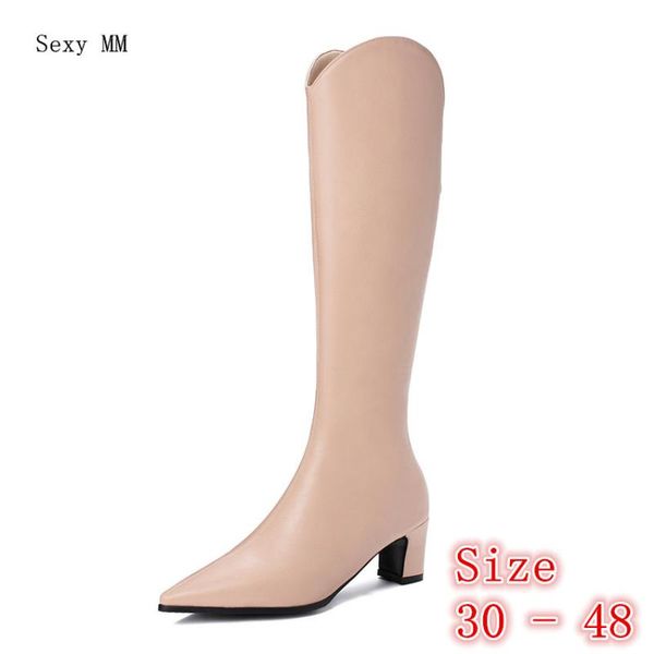 

boots spring autumn women knee high heel shoes woman thigh small plus size 30 31 32 33 - 41 42 43 44 45 46 47 48, Black