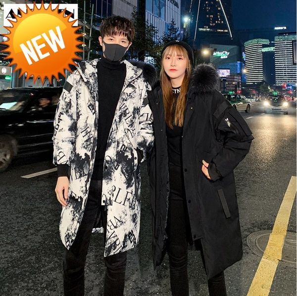 

anszktn 2021 new yr9833-p140 winter new 90% white duck down coat warm wear hooded jacket windbreaker shiny fabric high quality, Black