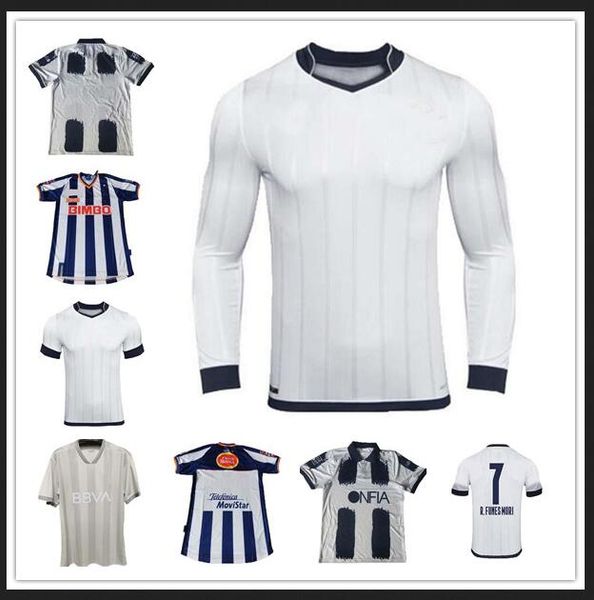 

monterrey 75th soccer jersey 02 03 white rayados 75 years anniversary #7 r.funesmori soccer shirts sanchez janssen layun football uniform zh, Black;yellow
