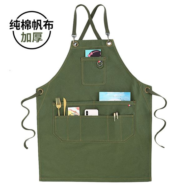 

apron fashion korean canvas printing art barber baking cafe kitchen