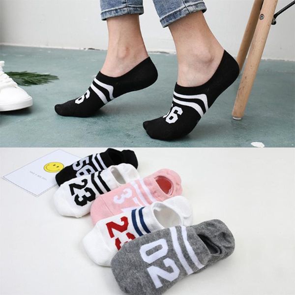 

pair summer women cotton invisible stripe digital motion socks low ankle sock girls boat casual slippers c0146 & hosiery, Black;white
