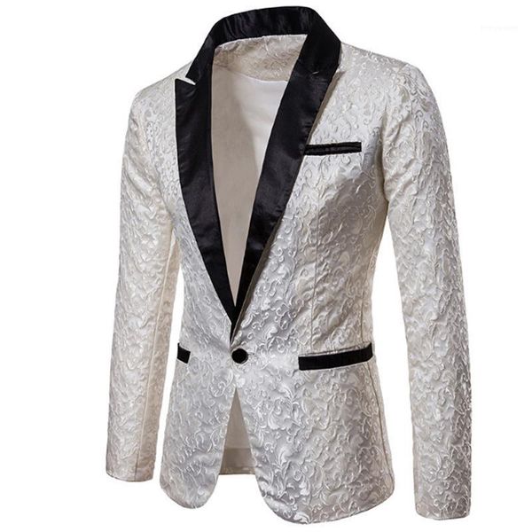 

men's suits & blazers 2021 luxury men suit tuxedo blazer slim fit unique mens male dress jackets wedding party shows costume, White;black