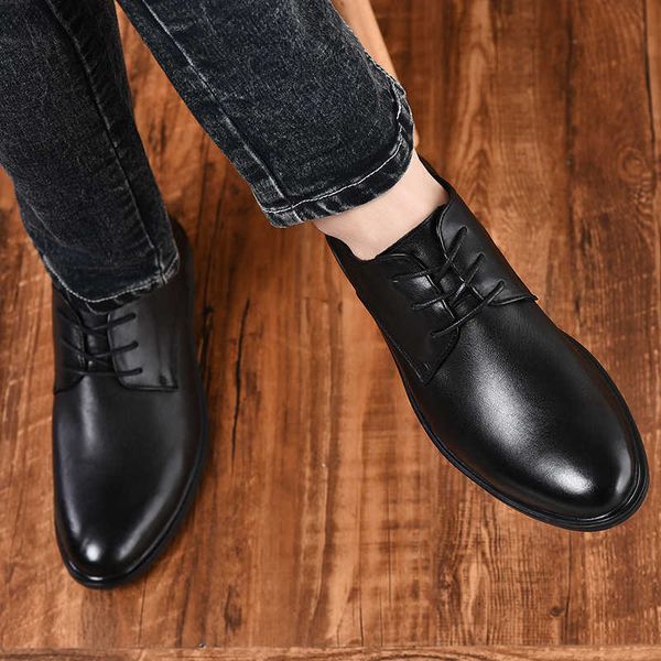 

british fashion men's leather shoes business ess large 47, Black