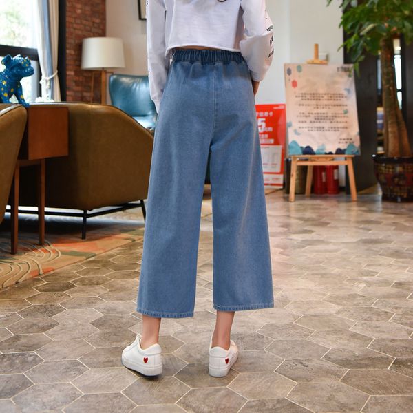 

lqxlsa straight mother high waist brem female chauffeurs 2021 women's brim pants in a broad pantalon elastic band, Blue