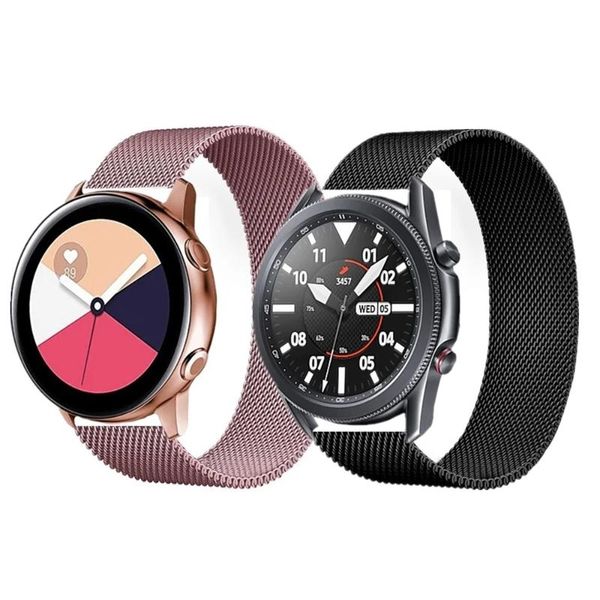 

watch bands metal strap for galaxy active2 40mm active 2 44mm band 20mm samsung 46mm gear s3 watchband, Black;brown