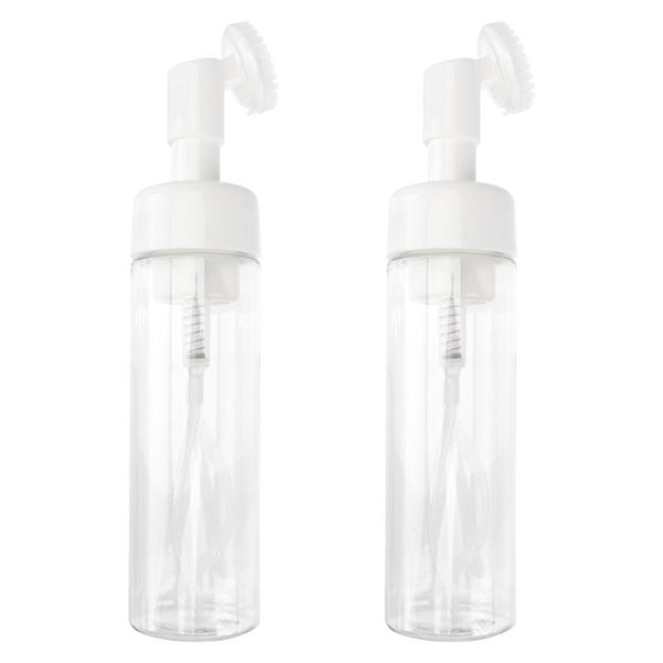 

storage bottles & jars 2pcs transparent foaming portable sub brush