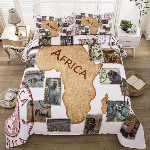 

bedding sets luxury bed linens retro africa map  king size duvet cover set single doubletwin with pillowcase for boy adults