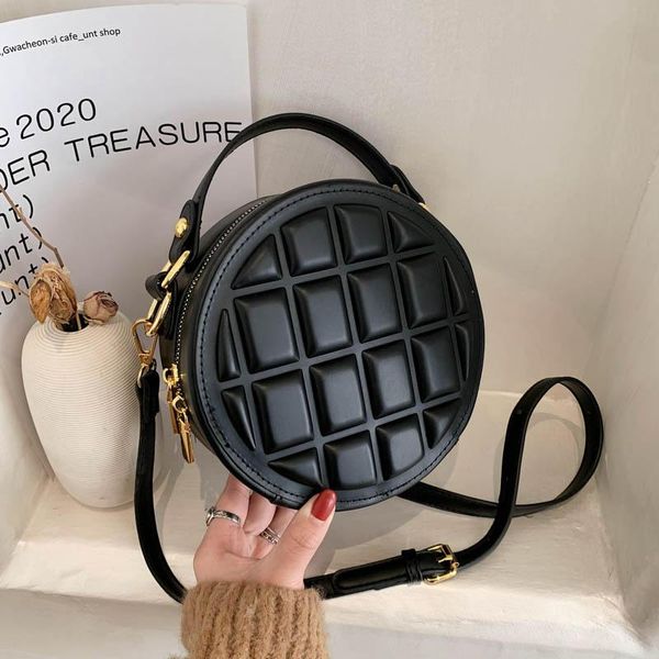 

shoulder bags fashion small round bag 2021 winter cross-body stone pattern handbag zipper mobile phone