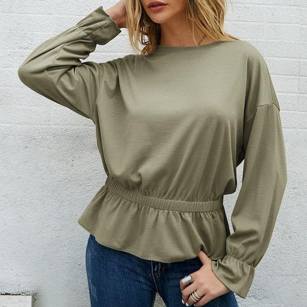 

women's t-shirt harajuku shirts for women casual fashion solid round neck drop shoulder sleeve blusas mujer de moda 2021 vetement femm, White