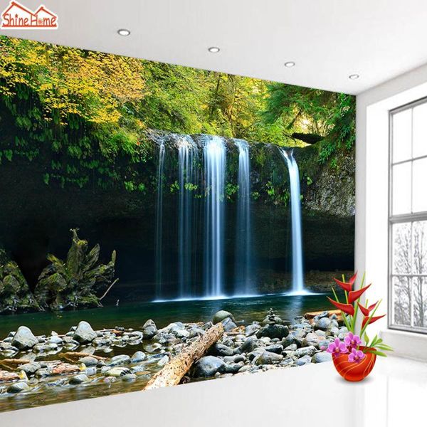 

wallpapers nature 3d po wallpaper for living room mural glitter wall papers home decor peel and stick murals waterfall