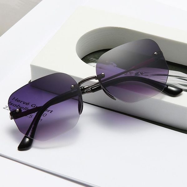 

fashion sunglasses frames 2021 frameless pc men's and women's square net red metal trimming glasses, Black