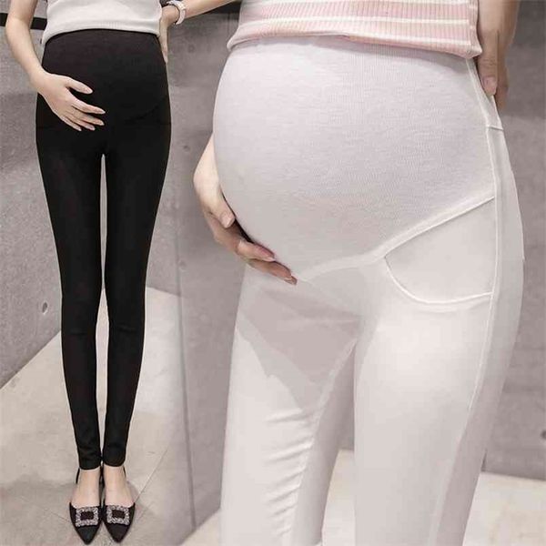 

maternity pencil pants for pregnant women skinny trousers pregnancy clothes maternity clothing leggings 210918, White