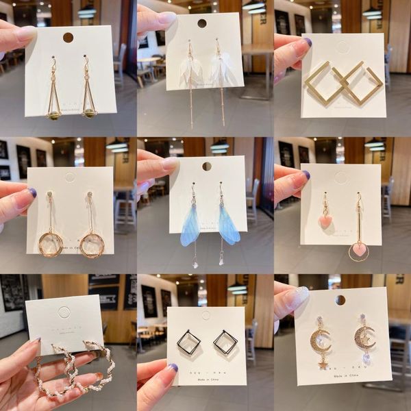 

dangle & chandelier jolorym korean acrylic vintage geometric trendy cute fashion drop earrings for women girl wedding party jewelry, Silver