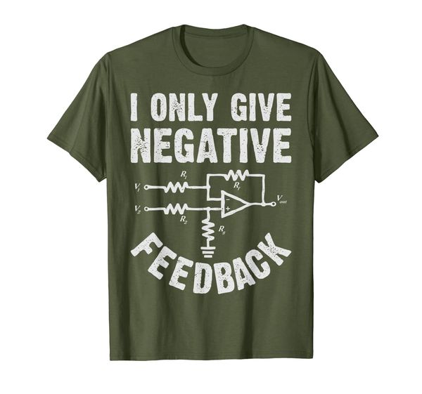 

i only give negative feedback funny electrical engineer men t-shirt, White;black