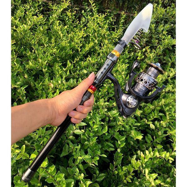 

1.8m-3.6m carbon fiber fishing rod portable spinning with reel combo boat rods
