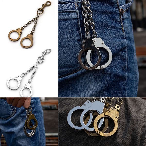 

handcuffs pants chain hip hop, Silver