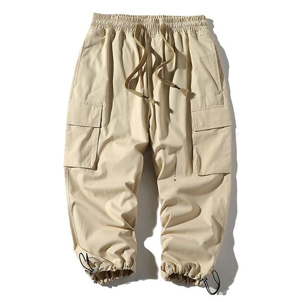 

short men streetwear cargo summer hip hop shorts male ribbons joggers soft cord abz674, White;black