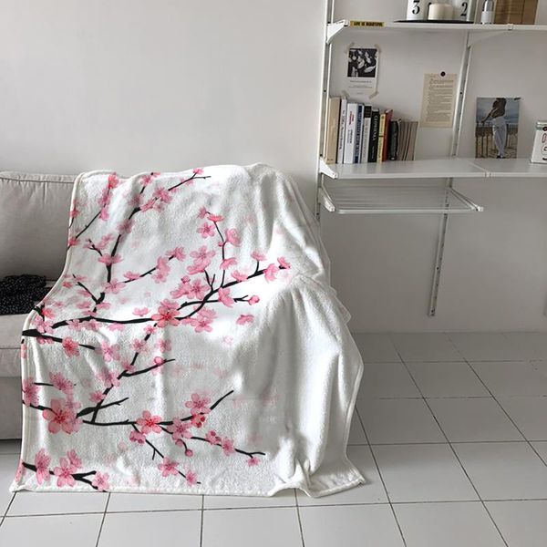 

blankets bedroom warm cherry blossom illustrations sofa throw childrens baby soft airplane portable blanket