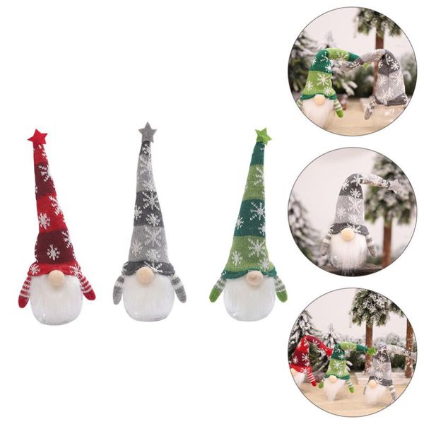 

christmas decorations 3pcs santa gnome doll candy jar container deskbox