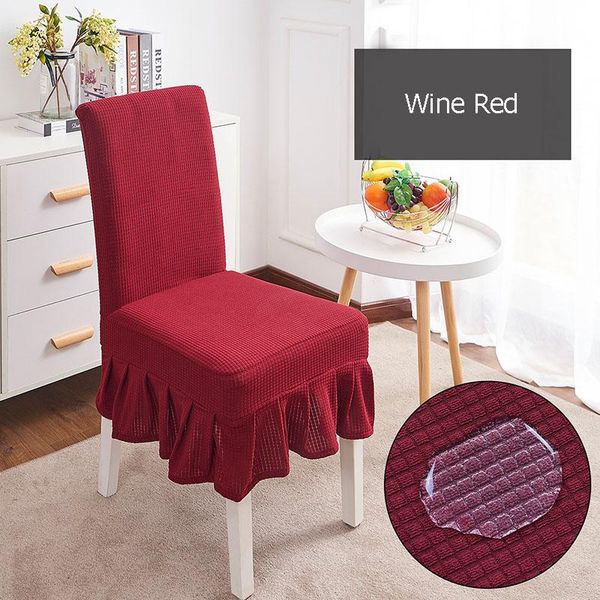 

stretch dining chair cover spandex fleece office covers elastic seat ruffled skirt kitchen wedding banquet slipcover