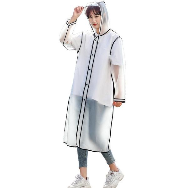 

rain wear transparent rainwear women men hoods sleeves reusable gearjacket lightweight outdoor pluie raincoat waterproof ll50um