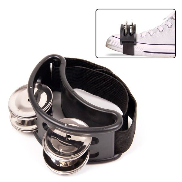 

foot tambourine percussion jingle shaker guitar accompaniment musical instrument bells black