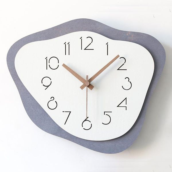 

wall clocks nordic simple clock modern design creative art quartz silent digital living room horloge murale home decoration