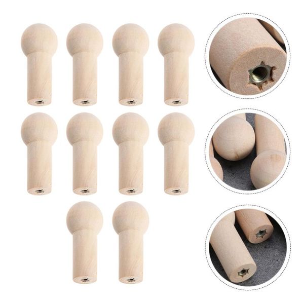 

10pcs wooden pegs simple doll with screw nut hook hanger accessories hooks & rails